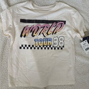 Grayson Threads Off-White Kids Graphic Tee with Pink and Yellow Accents size S